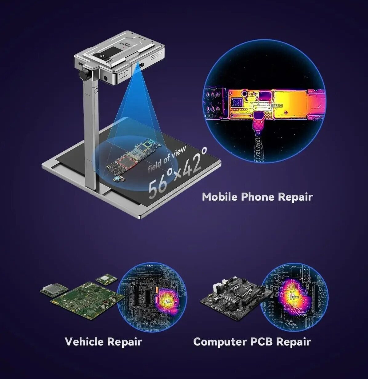 Pcb Short Circuit Thermal Diagnostics - LANGCHI ShortCam III 4K equipo de