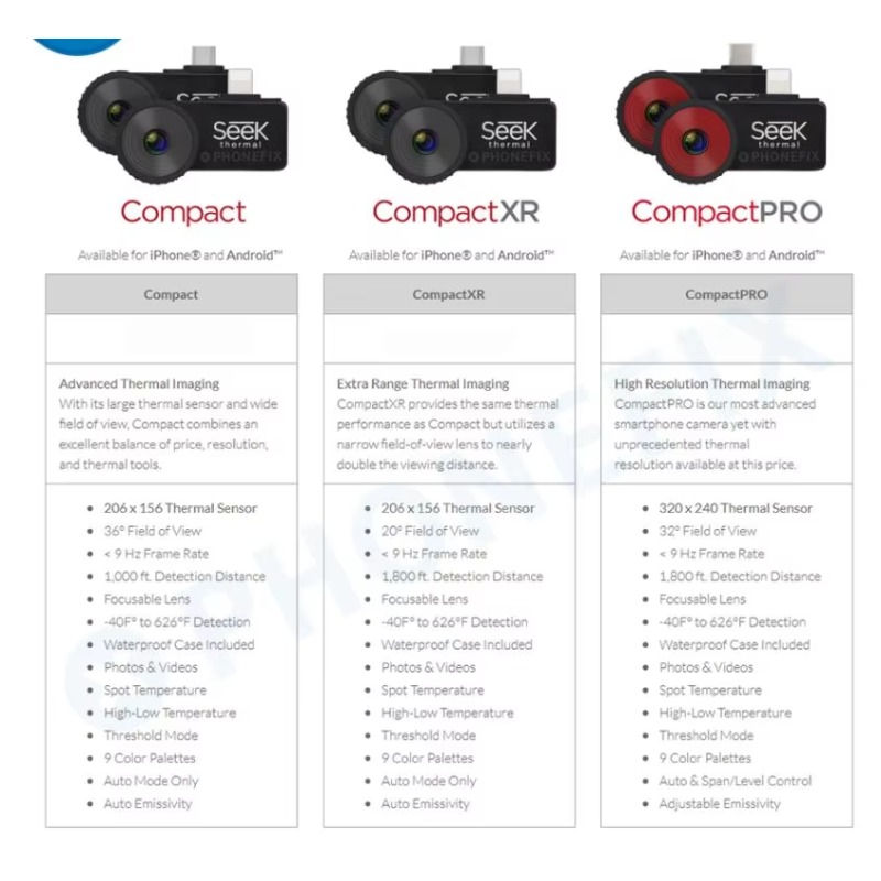 Para cámara de imagen térmica  - Seek Compact Pro Android reseña y precio