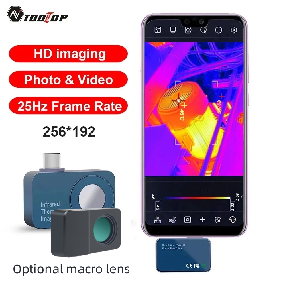 TOOLTOP T7 256*192 Android tip - Infiray P2 Pro Macro Lens reseña y precio