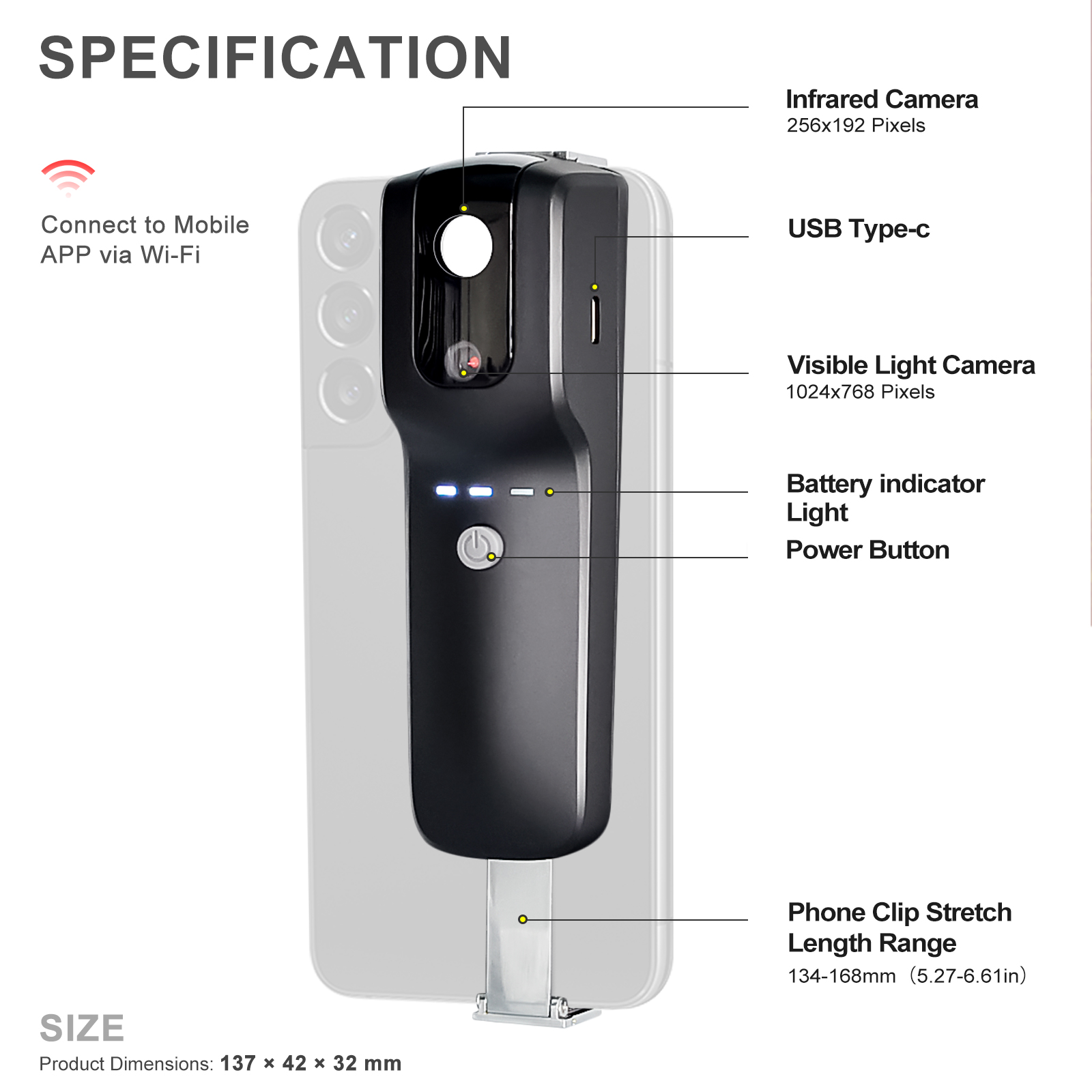 Cámara térmica WiFi HP951A 256 - Thermal Imaging Camera 256X192 reseña y precio